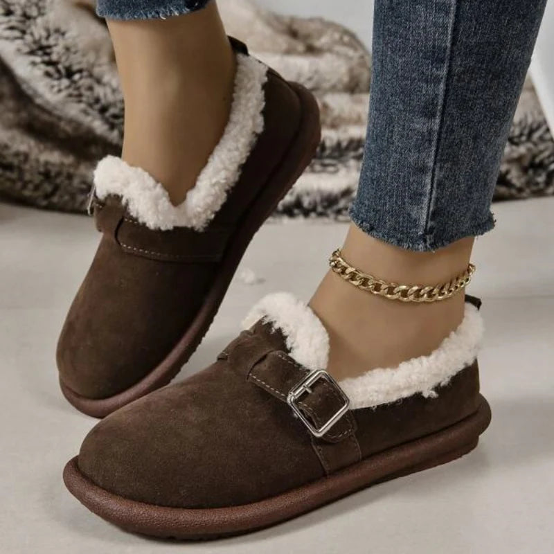 🔥Last day 49% OFF - Women's Plush Round Toe Slip-On Flats