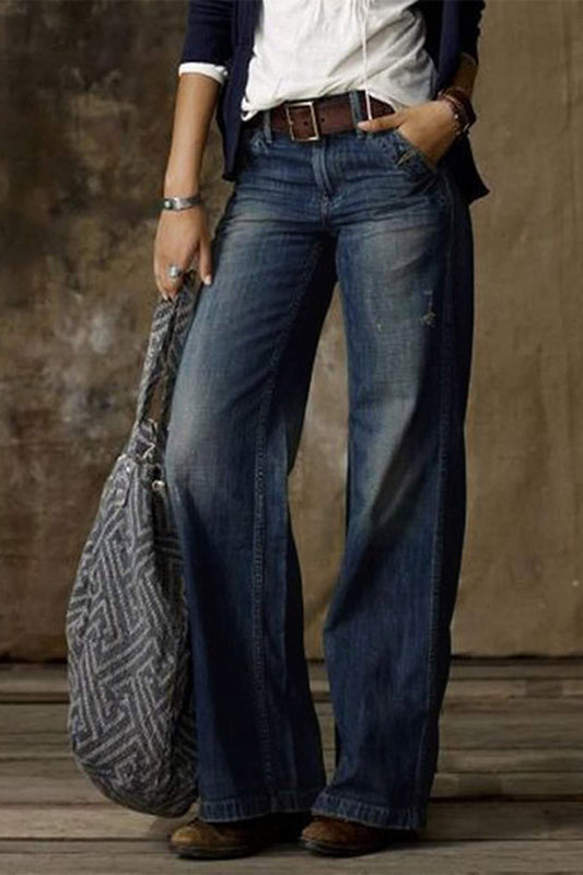 Vintage Wide Leg Denim Pants