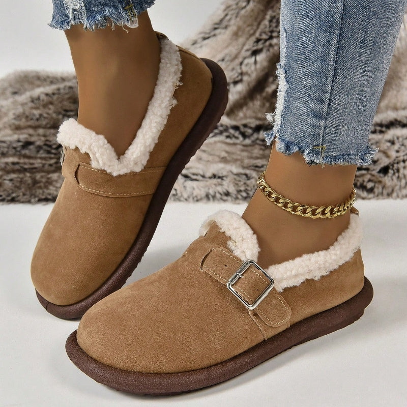 🔥Last day 49% OFF - Women's Plush Round Toe Slip-On Flats